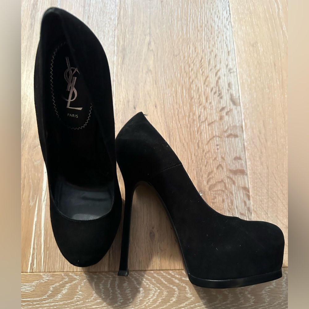 EUC YSL platform heels- black suede- size 38 - Picture 15 of 17